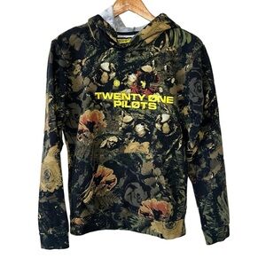 Twenty One Pilots Trench Floral Hoodie Sweatshirt Flower Camo Tour Small